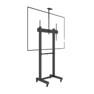 Montaje de Piso Móvil para Pantallas de  65 in a 100 in | vesa 100 x 100 hasta 1000 x 600 | carga maxima soportada 120kg| Fabricado en aluminio y acero