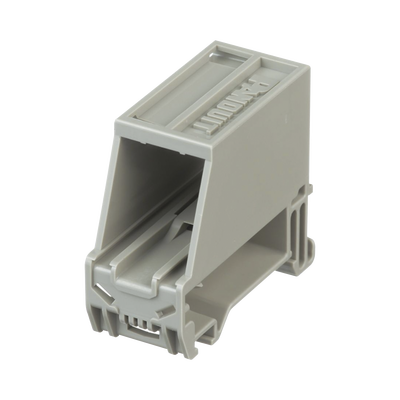 Adaptador de 1 Puerto, Para Conectores Tipo Mini-Com, Montaje en Riel Din Estándar de 35 mm (1.38 pulgadas), Color Gris Internacional
