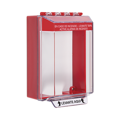 Cubierta Universal De Montaje Superficial, Con Espaciador 1.46", Serie Universal Stopper® Texto De Incendio En Español 