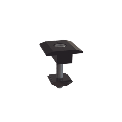 Sujetador Intermedio 30 mm para montaje de paneles solares en riel 5 Y 8 con anodizado negro
