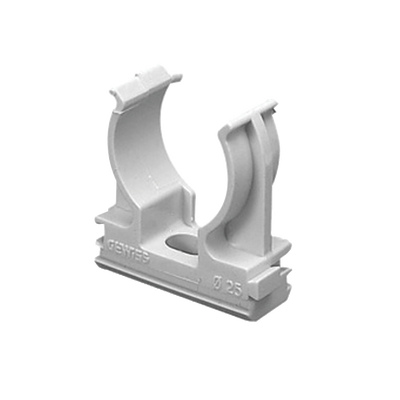 Soporte de presión (Abrazadera), PVC Auto-extinguible, abierto para tubería de 50 mm 