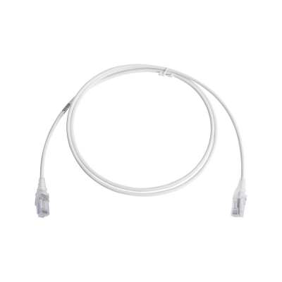 Patch Cord MC6 Modular Cat6 UTP, CM/LS0H, 1.52 Metros (5 Pies), Color Blanco, Diámetro Reducido (28AWG)