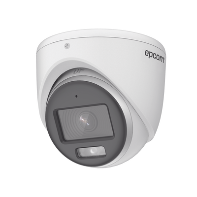 Turret TURBOHD 2 Megapixeles (1080p) / Imagen a color 24/7 / Lente 2.8 mm / METAL / Luz Blanca 20 mts / Exterior IP67 / TVI-AHD-CVI-CVBS / dWDR