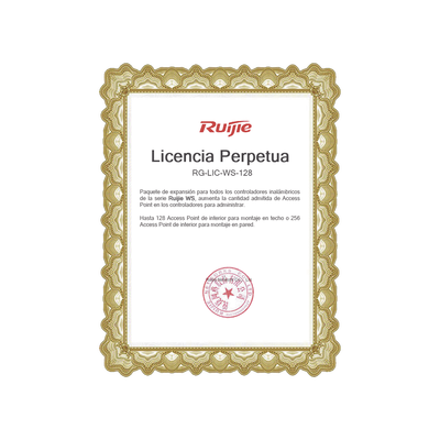 Paquete de expansión para controladores inalámbricos serie Ruijie WS hasta 128 APs interior en techo o 256 APs interior montaje en pared.