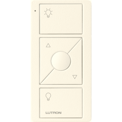 Control remoto PICO 3 botones encender/apagar, subir/bajar intensidad, color blanco, complemente con un atenuador Caseta, RA2, RadioRa2.