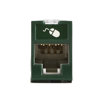 Jack Ultramax Cat6A, UTP, Montaje Híbrido en Placa de Pared (Plano y Angulado), Color Verde, Punch Down