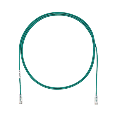 Cable de Parcheo TX6, UTP Cat6, Diámetro Reducido (28AWG), Color Verde, 2.13 Metros (7 Pies)