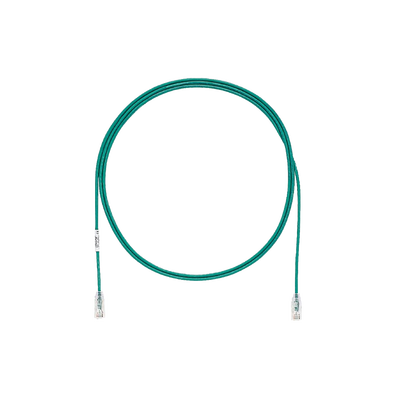 Cable de Parcheo TX6, UTP Cat6, Diámetro Reducido (28AWG), Color Verde, 0.3 Metros (1 Pie)