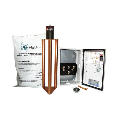 Electrodo de puesta a tierra de 400 A con  Filtro y Compuesto H2Ohm.