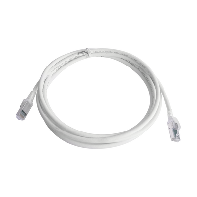 Patch Cord Z-MAX Cat6A S/FTP, CM/LS0H, 3.05 Metros (10 Pies), Color Blanco, Versión Bulk (Sin Empaque Individual)