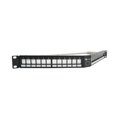 Patch Panel UTP Keystone de 24 Puertos Modular (Vacío), Angulado, 1UR, Compatible con Jacks Keystone UTP Z-MAXÆ y MAXÆ