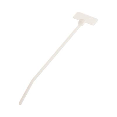 Cincho de Identificación Tipo Bandera, 109 mm largo x 2.4mm ancho, Área de Marcado de 7.9 x 19.1 mm, Nylon 6.6, Color Natural, Bolsa de 100pz 