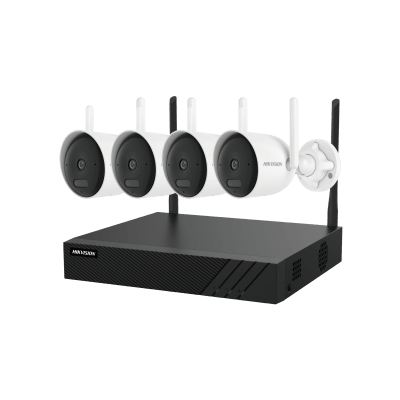 Kit IP Inalámbrico 1080p / NVR 4 Canales / 4 Cámaras Bala para Exterior / 1 HDD de 1 TB / Modo Repetidor