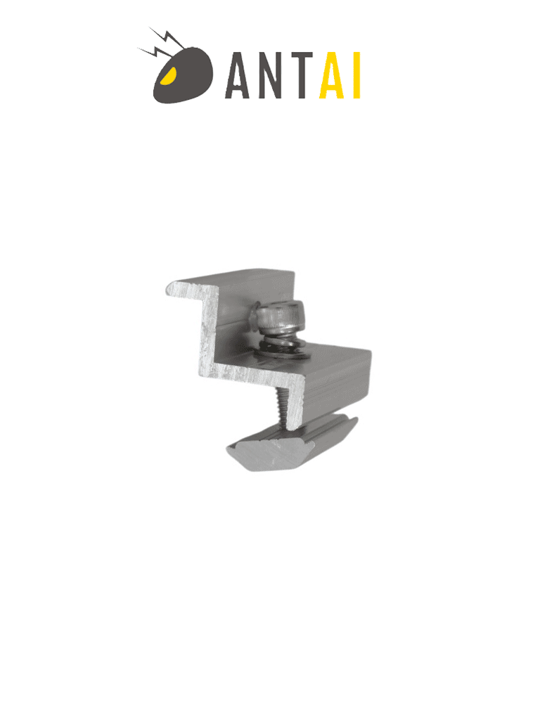Abrazadera Final 30 a 35 mm - End Clamp 30 a 35mm -  Aluminio anodizado de alta resistencia - ANTAI SOLAR