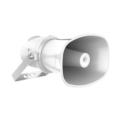 Altavoz IP Tipo Trompeta | 7 Watts | PoE+ | Integración con Hik-Central Professional | Reproducción de Audio vía Red | IP67 | Salida de 12 VCD | Metal | compatible con Hik-Connect