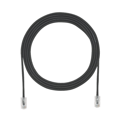 Cable de Parcheo UTP Cat6A, CM/LSZH, Diámetro Reducido (28AWG), Color Negro, 3.66 Metros (12 Pies)