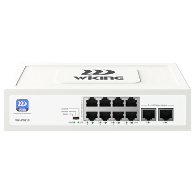 Switch PoE / Administración en la nube / Con 8 puertos 10/100 Mbsp PoE af/at / 2 Puertos Uplink 10/100 MBPS / Presupuesto 45 W / PoE hasta 250 metros