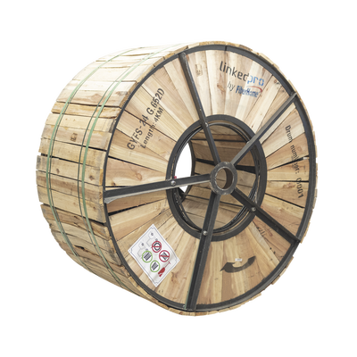 Carrete de 4 Kilómetros de Fibra Óptica para Exterior G.652D, Armada, Monomodo de 24 Hilos, Loose Tube, Color Negro, para Instalación en Ducto Subterráneo o Enterrado Directo