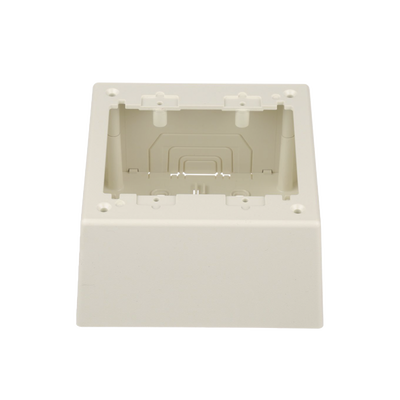 Caja de Pared Superficial Doble, con Divisor Opcional, Uso Universal con Placas de Pared, Color Blanco Mate