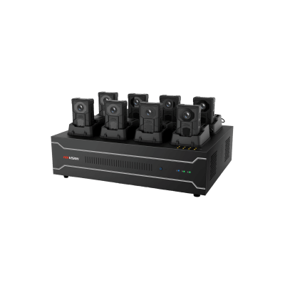 Estación de Acoplamiento para Cámaras Corporales DS-MH4172I / Carga y Recopilación de Datos para 8 Cámaras / 4 HDD de 2 TB a 6 TB / Interfaz USB 3.0 y Ethernet / Compatible con Windows 10