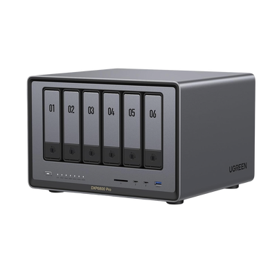 NASync DXP6800 Pro | SO UGOS Pro | Intel® i5 1235u 10-Core™ | 6-Bahias (SATA) Hasta 144TB | 2* M.2 SSD Hasta 16TB | 8GB DDR5 (Exp. a 64GB) | 2 Thunderbolt™4 | 2*10GbE | 1*USB3.2 Gen2 | 2*USB 2.0 | 2*USB 3.2Gen2 | HDMI 2.1 8K | SD 4.0