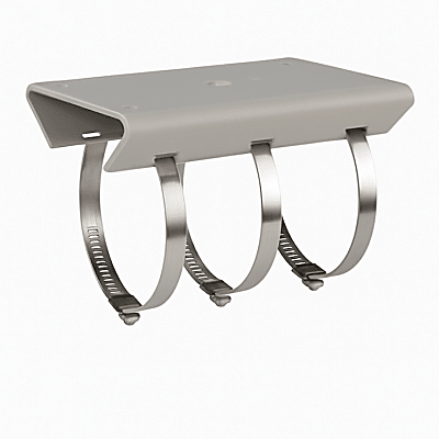 Montaje para Poste Vertical / Diametro de 67 a 127 mm / Acero Galvanizado (SUS304) / Color Blanco