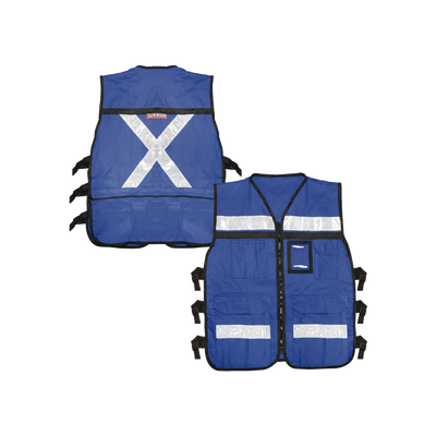 Chaleco Reflejante con 6 Bolsas Externas / 6 Broches ajustables / Talla Extra Grande.
