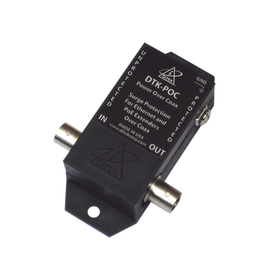 Protector contra Descargas Para Ethernet / Extensor PoE / Alimentación sobre Cable Coaxial / Impedancia de 75 Ohms