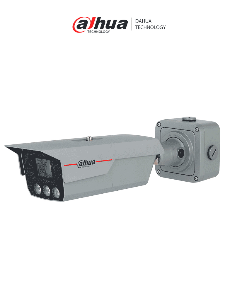 DAHUA ITC-ITC431-RW4F - Cámara IP LPR 4 MP/ Monitoreo inteligente del tráfico/detección de vehículos (tipo, color, marca)/Detección de flujo de tráfico/ Iluminación 23-30 m/ Lente motorizado 8 mm–32 mm/ Captura hasta 180km/Luz dual/IP68/PoE/IK10/