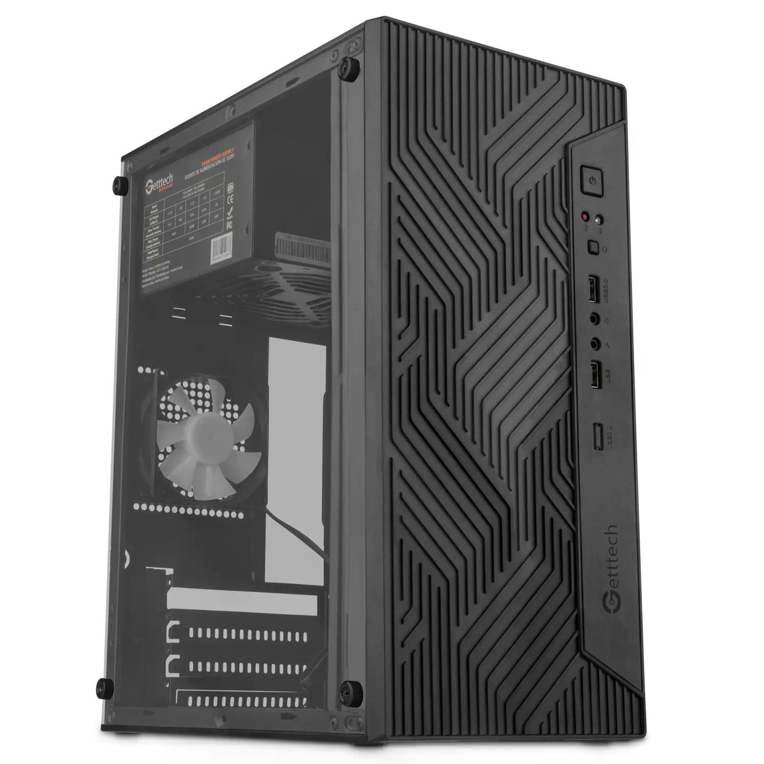 GABINETE GETTTECH VITRO S MINI TORRE M-ATX E ITX C/FUENTE DE PODER 550W 1 VENTILADOR GCS-INOY1-01