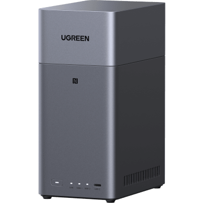 NAS UGREEN NASync DH2300 / Procesador RK3576 / 4GB u 8GB RAM / 32GB eMMC / 2 Bahías SATA / JBOD-Basic-RAID 0-RAID 1 / Puerto HDMI 4K / 1 GbE / USB 3.2 Gen 1 Type-C / Detección NFC