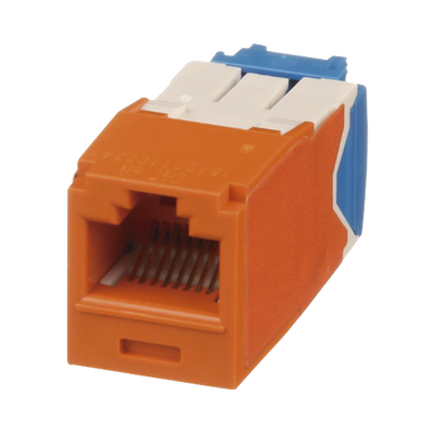 Conector Jack RJ45 Estilo TG, Mini-Com, Categoría 6A, de 8 Posiciones y 8 Cables, Color Naranja
