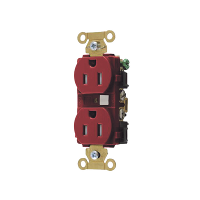 Contacto Duplex 15 A 125 V / A Prueba de Manipulaciones / Nema 5-15R / Color Rojo.