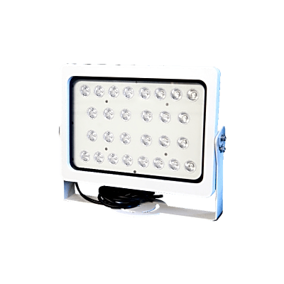 Luz Estroboscópica Suplementaria / 28 LEDs de Alta Luminosidad / 250 lx a 50 m / Ángulo 10° / IP66 / Control TTL / Protección contra Falso Disparo / Aluminio Aleación
