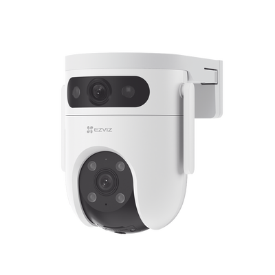 Cámara PT Doble Lente / 10 Megapixel (5MP+5MP) / IA Detección Humana y Vehiculo / Vision Nocturna a Color / Sirena y Luz Estroboscópica / Vista Simultánea de Cámara PT y Cámara Fija / Protección IP65 / Audi