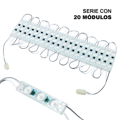 Módulo LED Resistente a Intemperie / 4500 Lúmenes / 110V / Luz Blanca 6 500 K / Hasta 20 Módulos en Serie / No Requiere Transformador.