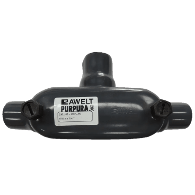 Caja Oval tipo T con Recubrimiento Exterior de PVC de 1/2" (12.7 mm).