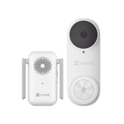 Timbre con Cámara Wi-Fi (Doorbell) de Batería Recargable  / Libre de Cables / Uso Exterior Con Protección (IP65) / Cámara 3 Megapíxel / Llamada a la App / Incluye Timbre Para Interior Con Timbres Seleccionables / Ranura 