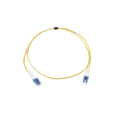 Jumper de Fibra Óptica Monomodo (OS2), XGLO, Riser, LC/UPC-LC/UPC Duplex, OFNR, Color Amarillo, 5 Metros (16.40 Pies)