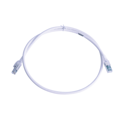 Patch Cord Z-MAX Cat6A S/FTP, CM/LS0H, 0.91 Metros (3 Pies), Color Blanco, Versión Bulk (Sin Empaque Individual)