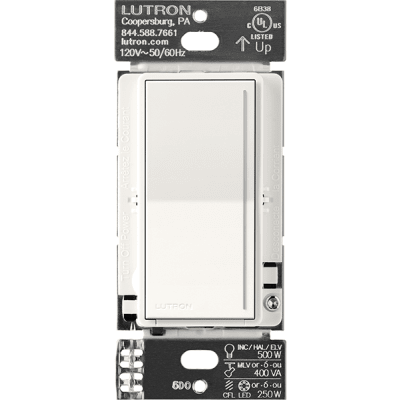 (RadioRa3) Atenuador táctil Sunnata Dimmer PRO color brilliant white, requiere cable neutro / soporta 250W LED