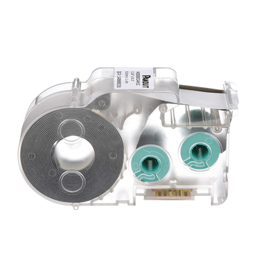 Casete de Etiquetas de Poliolefina de Cinta Continua, Tubo Termocontráctil, 8.6 mm de Ancho, 2.4 Metros (7.87 Pies) de Largo, Para Cables de 1.5 a 4.8 mm (18-12 AWG) de Diámetro, Color Blanco