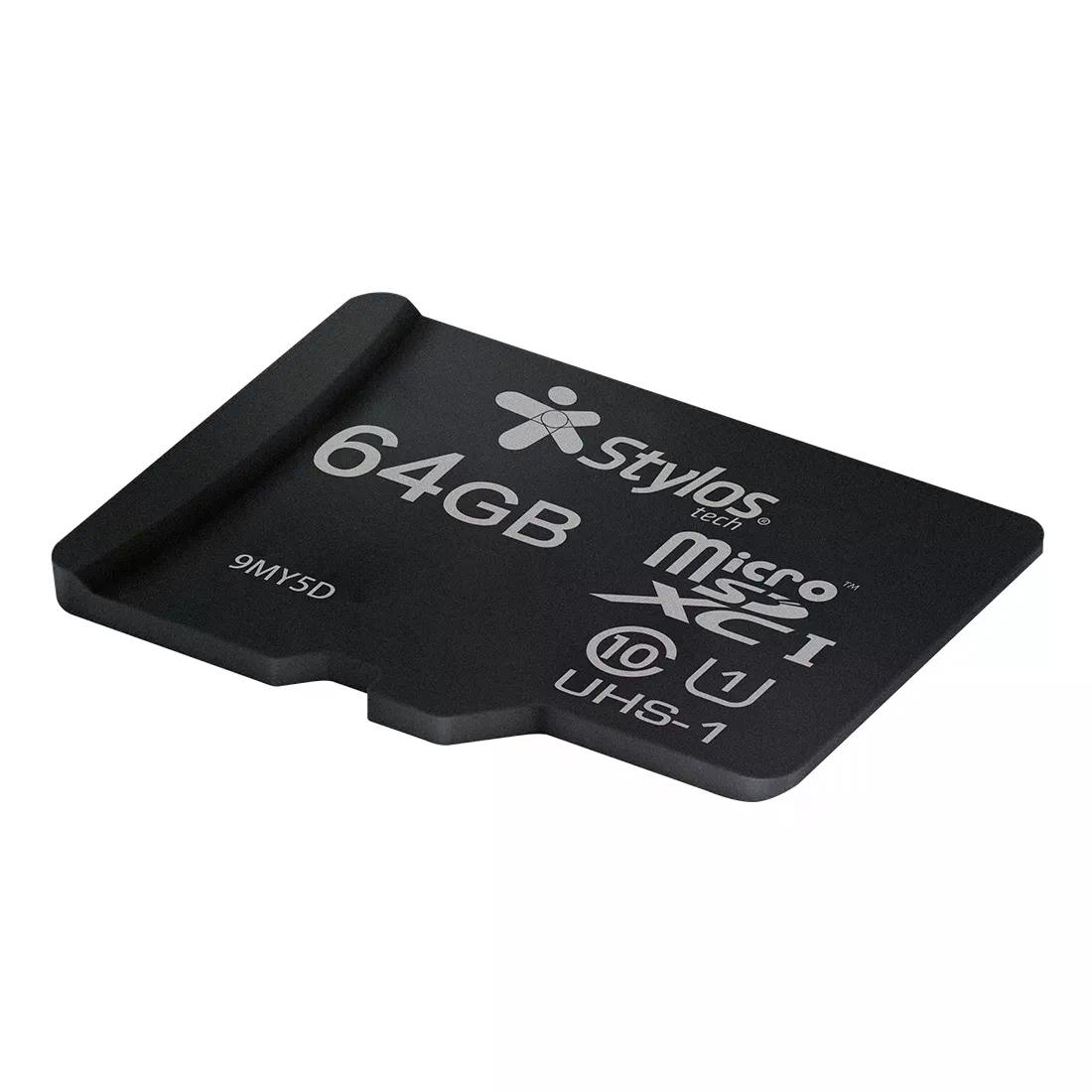 MEMORIA MICRO SD STYLOS 64GB  UHS1 SIN ADAPTADOR NEGRO STMSDS4B