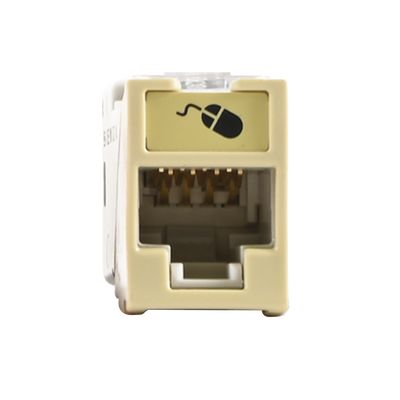 Jack Ultramax Cat5e, UTP, Montaje Híbrido en Placa de Pared (Plano y Angulado), Color Marfil, Punch Down