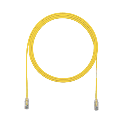 Cable de Parcheo TX6, UTP Cat6, Diámetro Reducido (28AWG), Color Amarillo, 0.3 Metros (1 Pie)