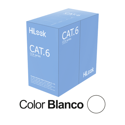 Cable de Red U/UTP Cat6 23AWG / Cumple ANSI-TIA-568.2-D / RoHS 2.0 / CPR Fca / Longitud 305 Metros (1000 Pies) / PVC Blanco / Resistencia a la Tracción y Compresión / Operación -20°C a 70°C