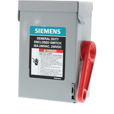 Interruptor de Seguridad GNF321RA, 240Vca, 3 polos, 30 Amp, sin portafusibles, Nema 3R.
