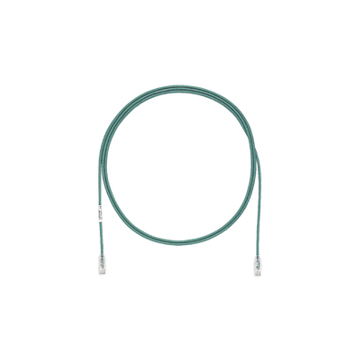 Cable de Parcheo TX6, UTP Cat6, Diámetro Reducido (28AWG), Color Verde, 2.74 Metros (9 Pies)