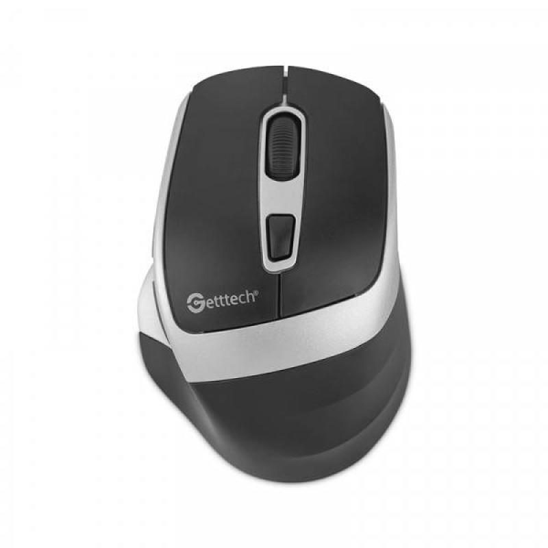 MOUSE INALAMBRICO GETTTECH 6D DE OFICINA (NEGRO/PLATEADO) GGM-STDBW-01-SL