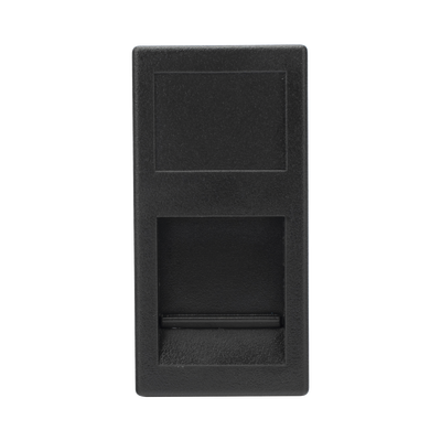 Medio Módulo Color Negro con 1 Espacio para Jack Keystone con Guardapolvo para las Cajas de Escritorio Ofiblock y Teleblock / (K76/14)